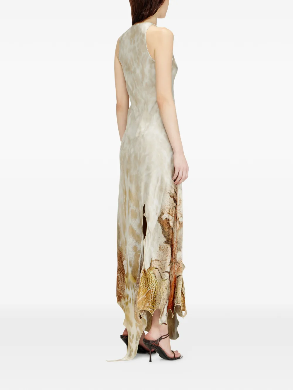 Diesel D-Ikara asymmetrische jurk Beige