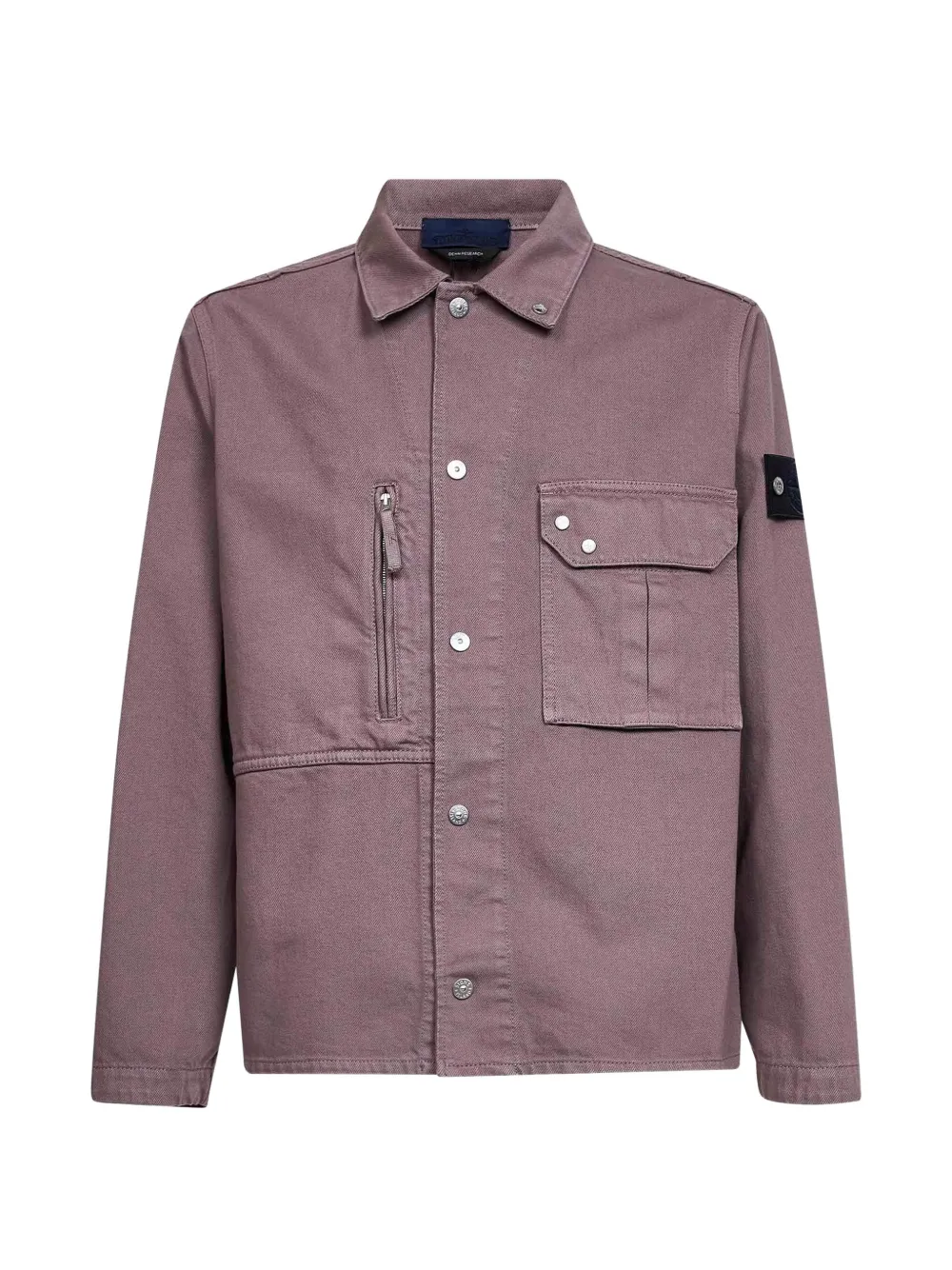 Stone Island button pocket cotton shirt - Viola