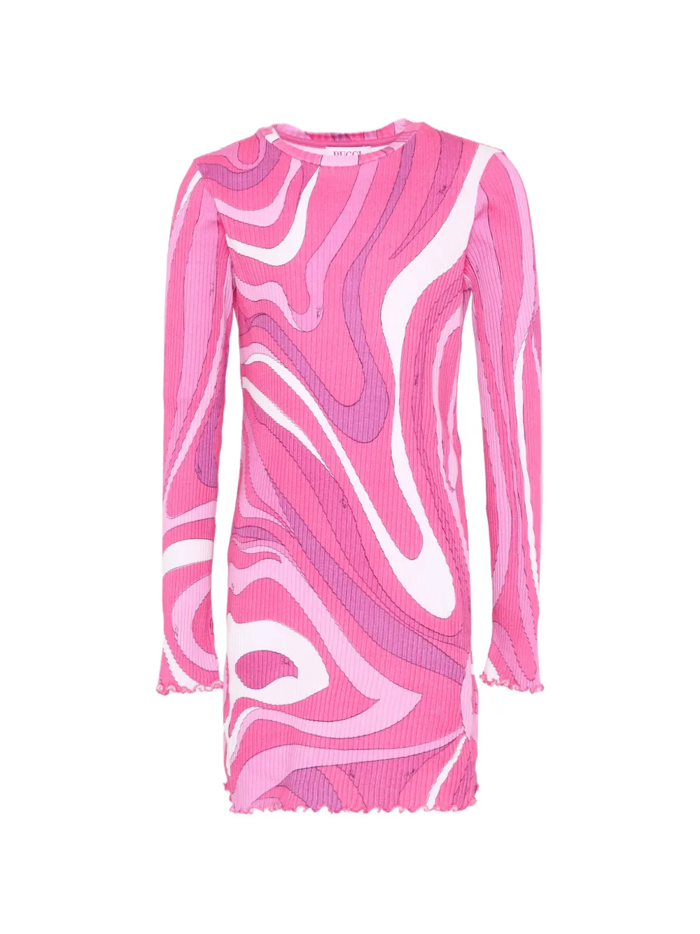 PUCCI Junior long-sleeve patterned dress - Rosa