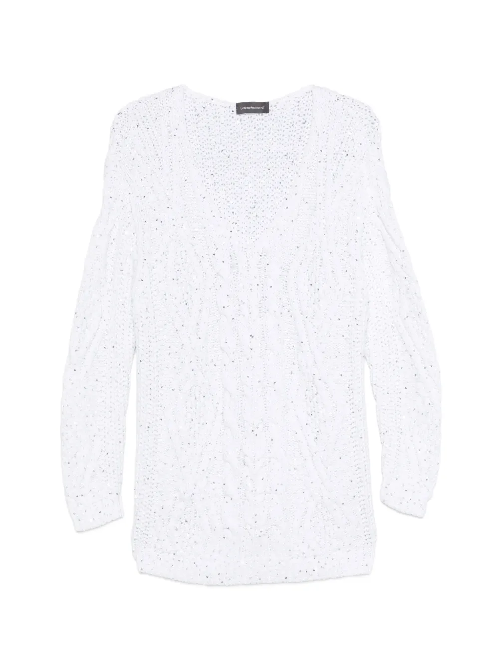 Lorena Antoniazzi cable-knit embellished sweater - Bianco