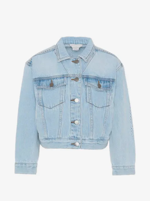 Stella McCartney Kids eyelet denim jacket