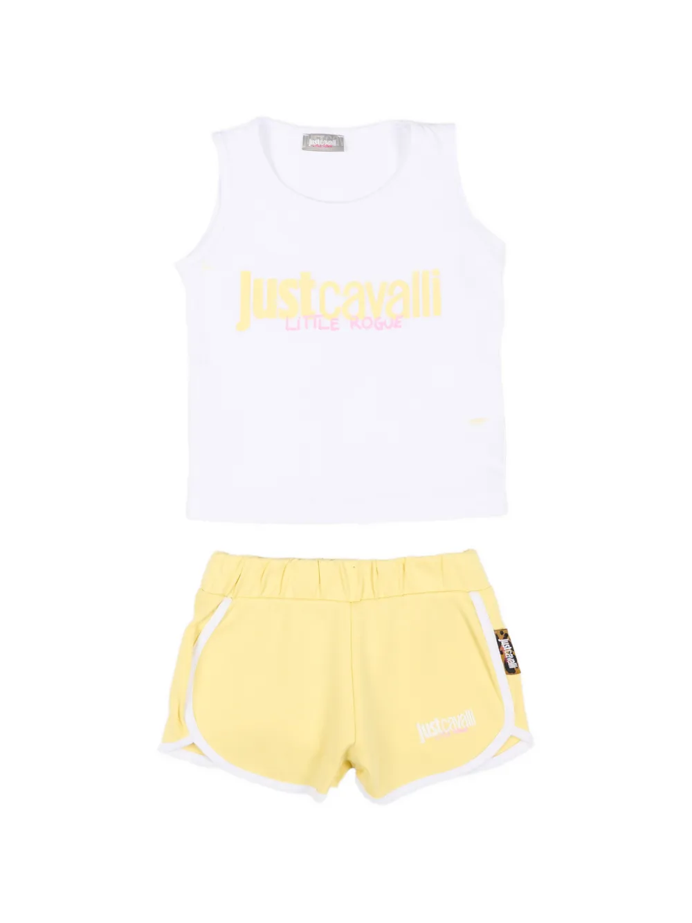 Just Cavalli Babies' Logo-print Shorts Set In Yellow