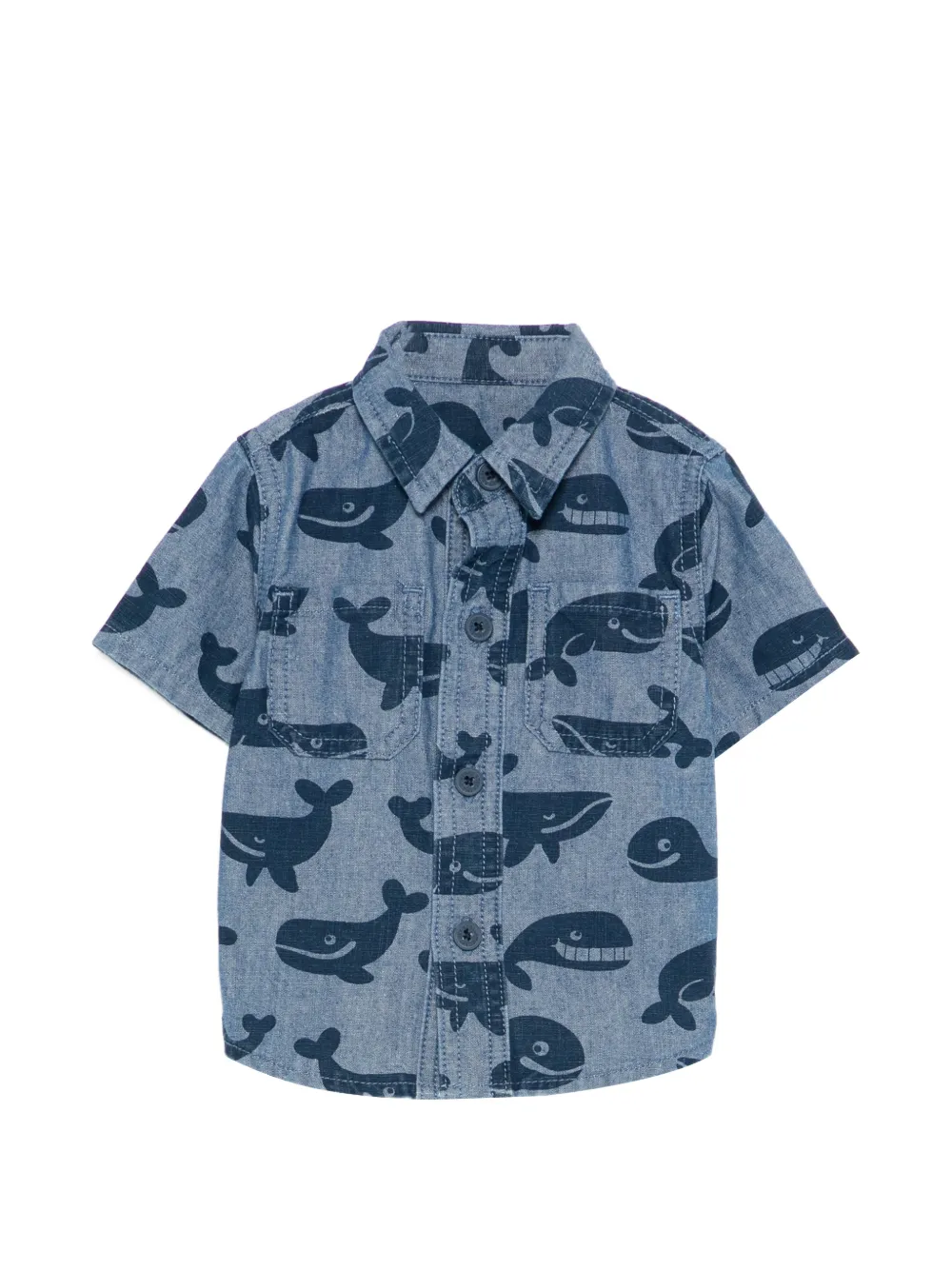 Stella McCartney Kids buttoned whale shirt - Blu