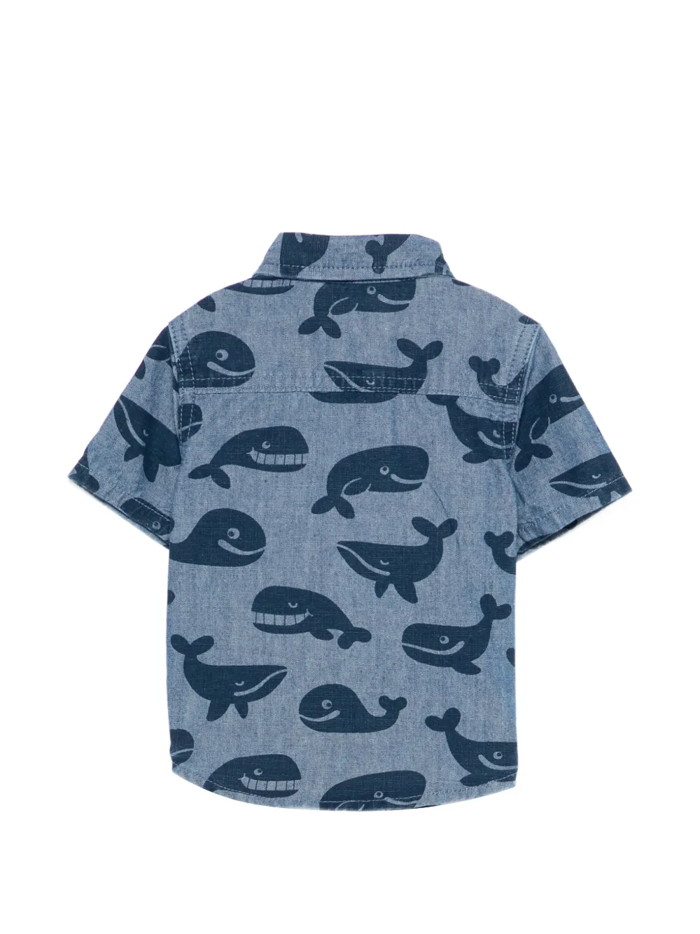 Stella McCartney Kids Shirt met knopen en walvisprint Blauw