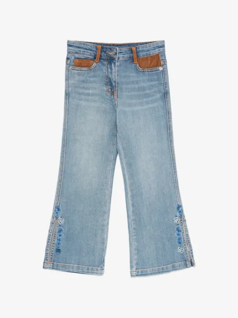 Ermanno Scervino Junior floral-embroidered panelled trousers