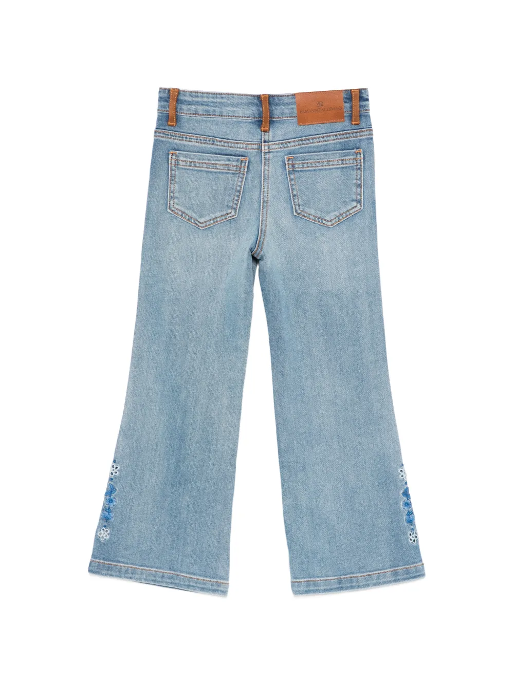 Floral-Embroidered Panelled Trousers