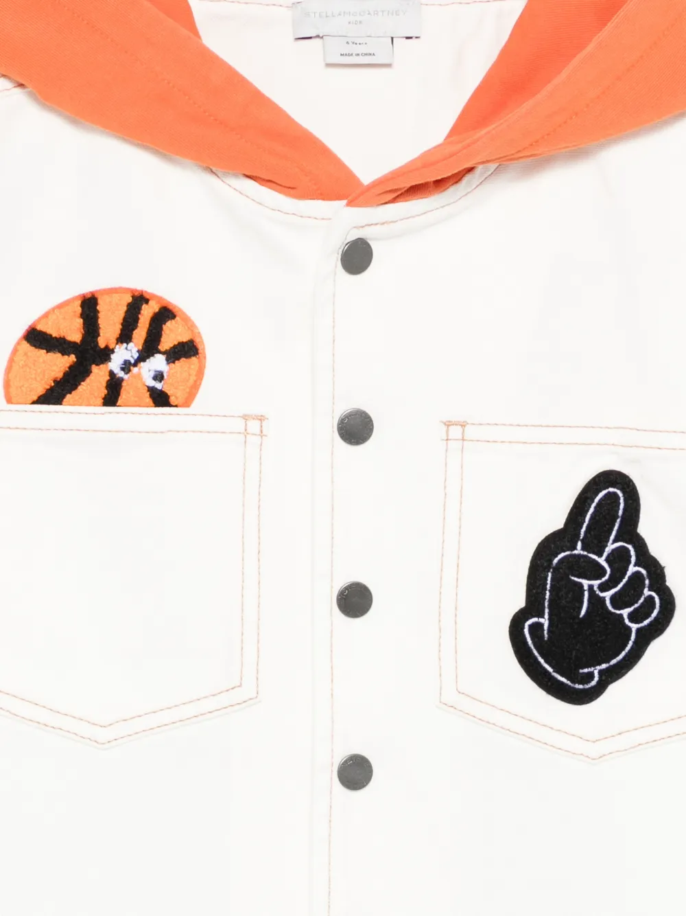 Stella McCartney Kids Jack met capuchon en applicatie Wit