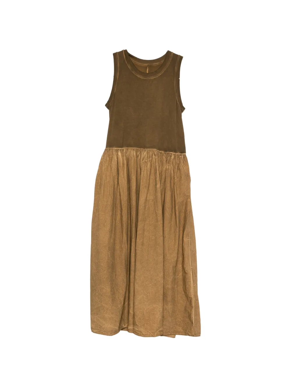 Uma Wang Duma gathered two-tone midi dress - Yellow