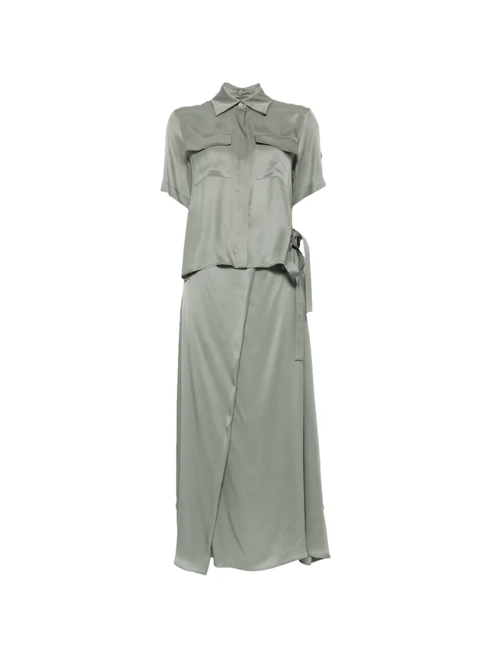Lorena Antoniazzi flap-pocket wrap dress - Verde