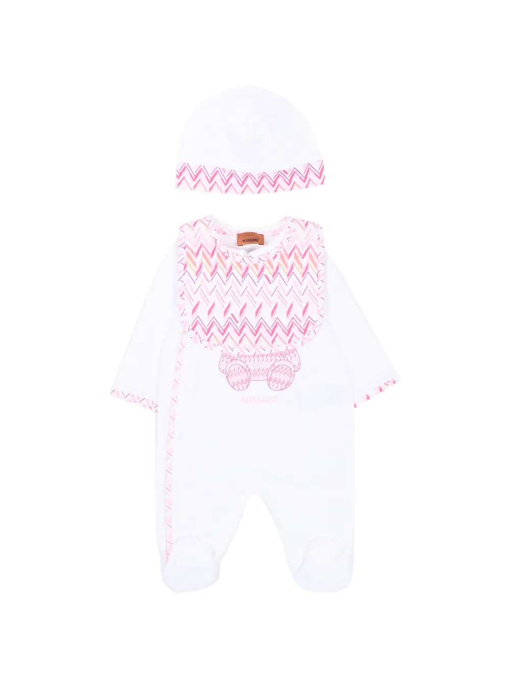 Missoni Kids zigzag-patern babygrow set - Weiß