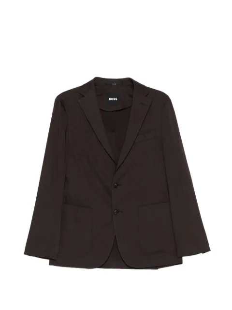 BOSS buttoned patch-pocket blazer