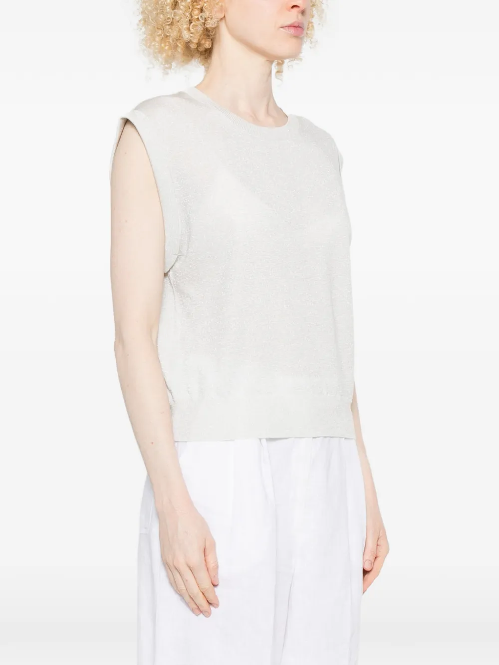  Absolut Cashmere Naomi Glitter Knitted Top - White 
