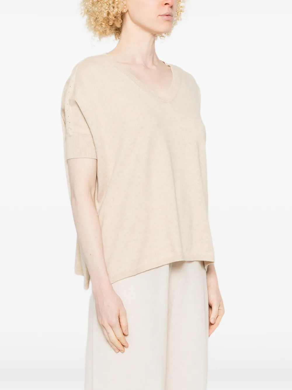  Absolut Cashmere V-neck Top - Neutrals 