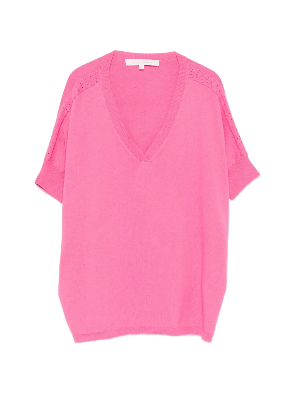 absolut cashmere Alyssa V-neck pointelle top - Rosa