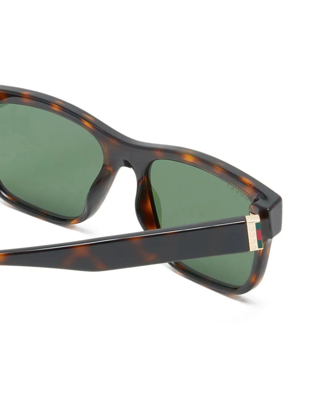 Gucci Eyewear Zonnebril met rechthoekig montuur Bruin