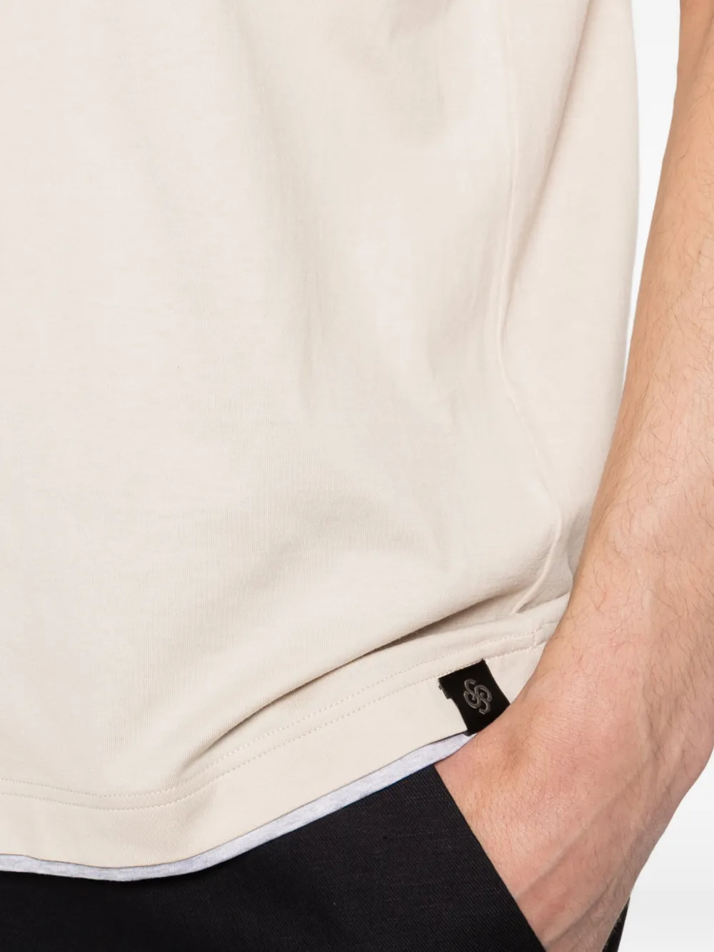 Gran Sasso T-shirt met afwerking Beige