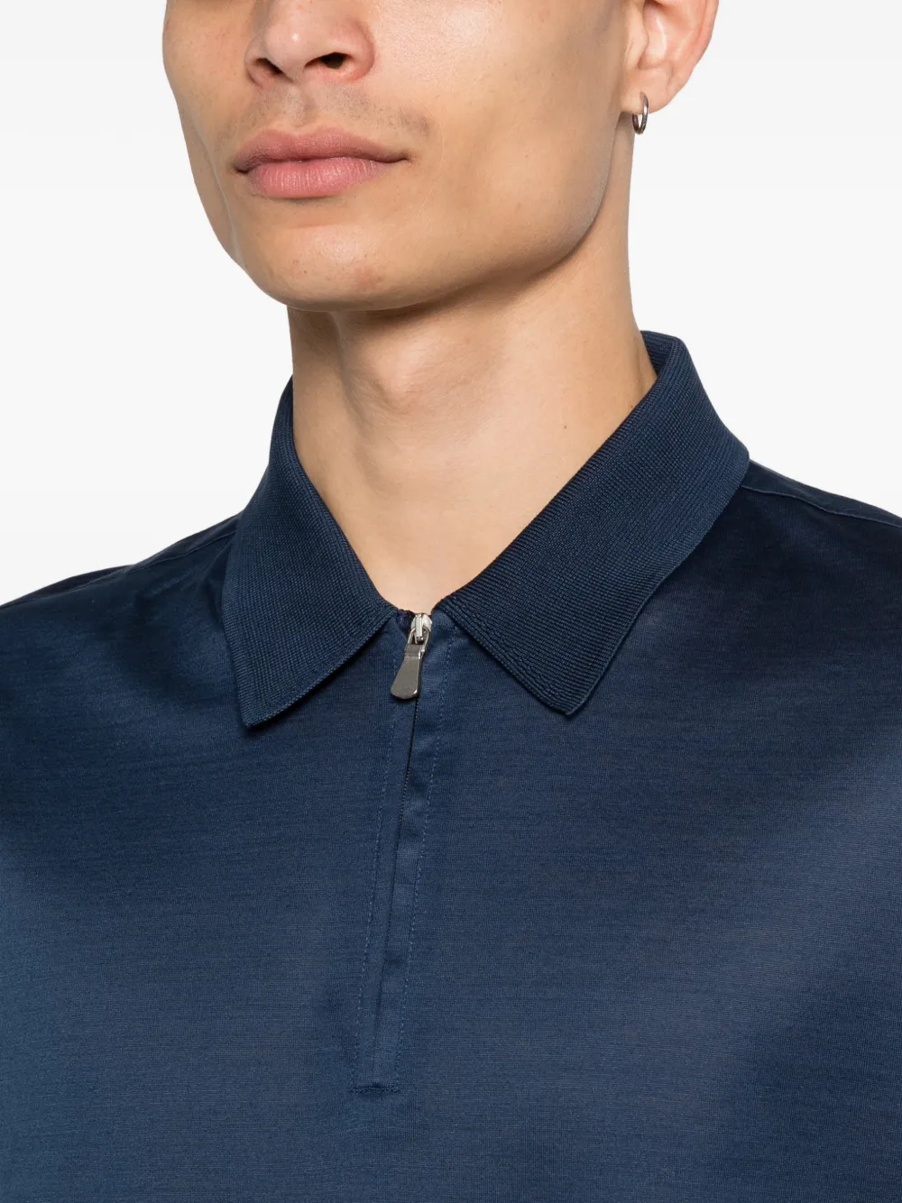 Gran Sasso Poloshirt met halve rits Blauw