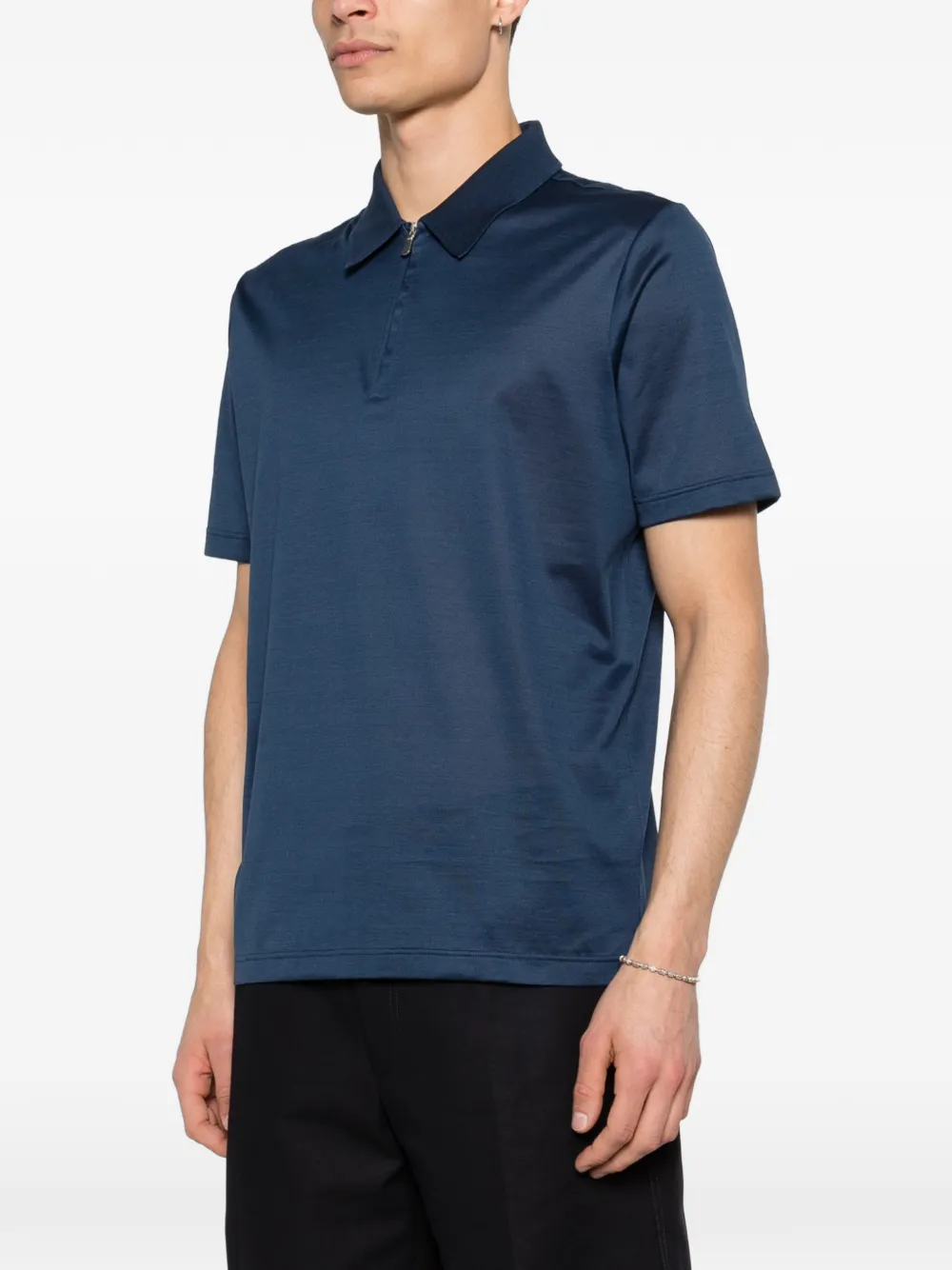 Gran Sasso Poloshirt met halve rits Blauw