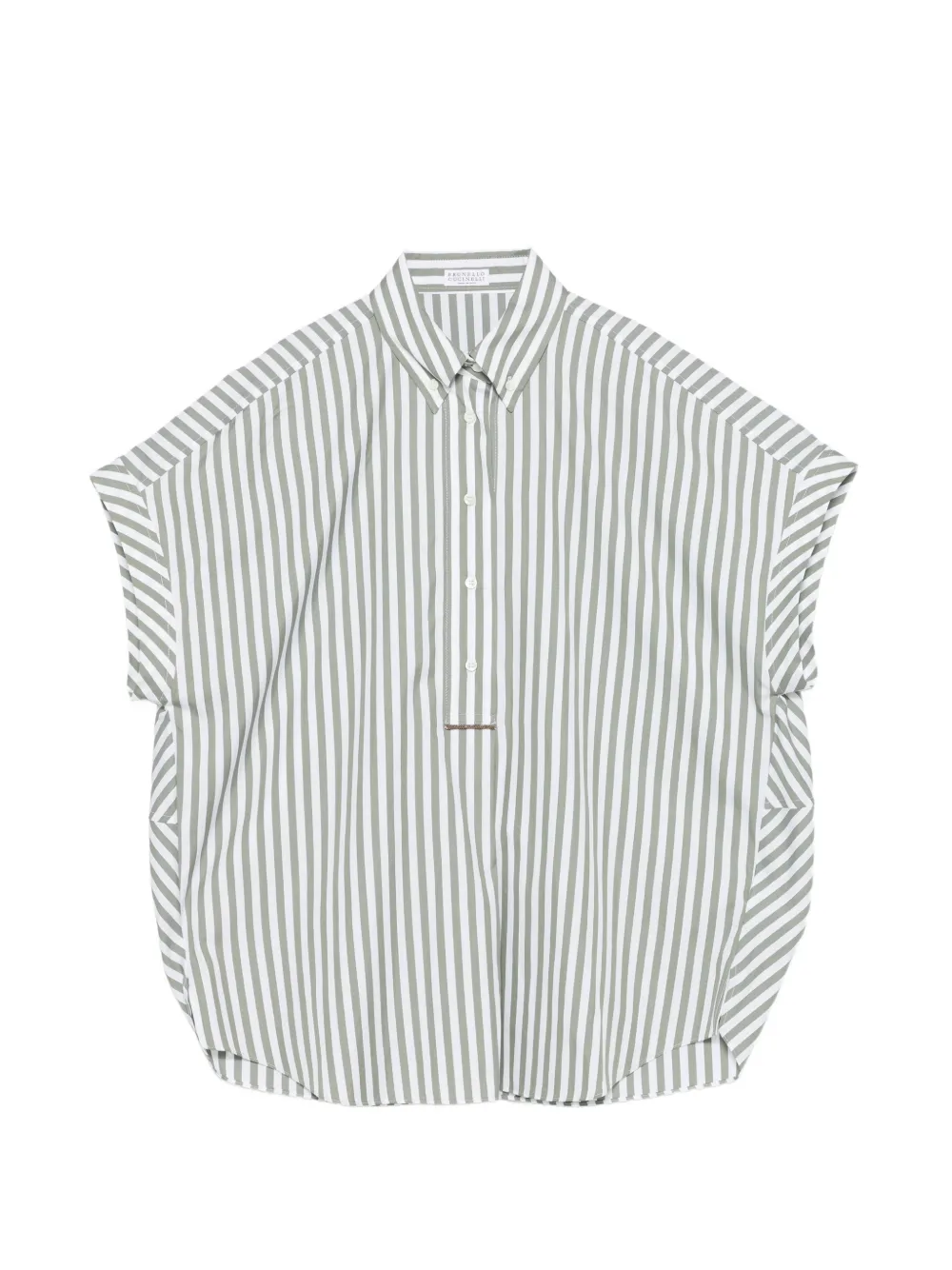 Brunello Cucinelli striped-pattern polo top - Grün