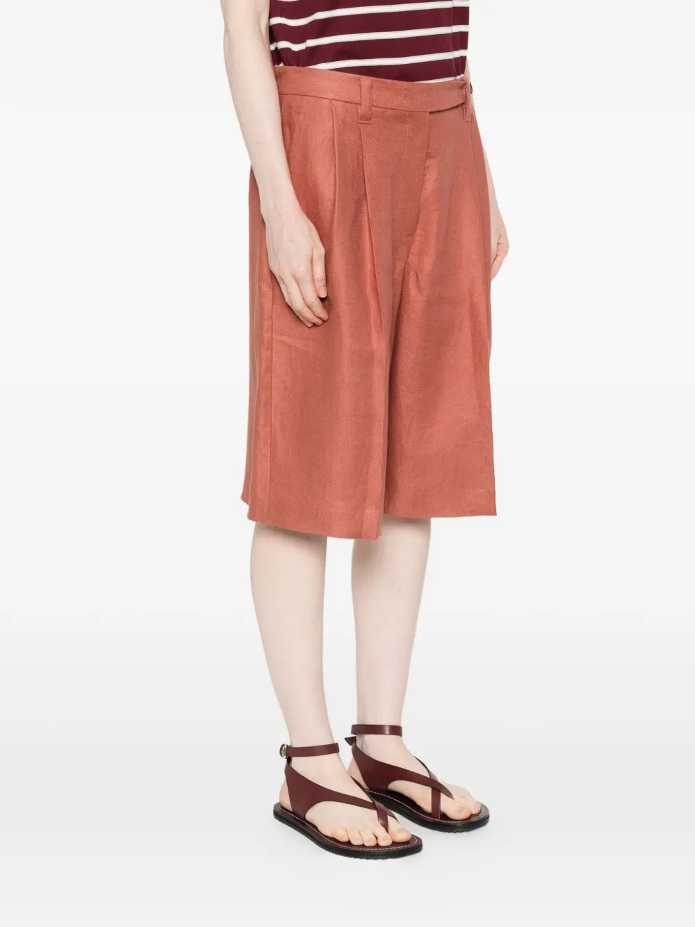 Brunello Cucinelli Geplooide shorts Oranje