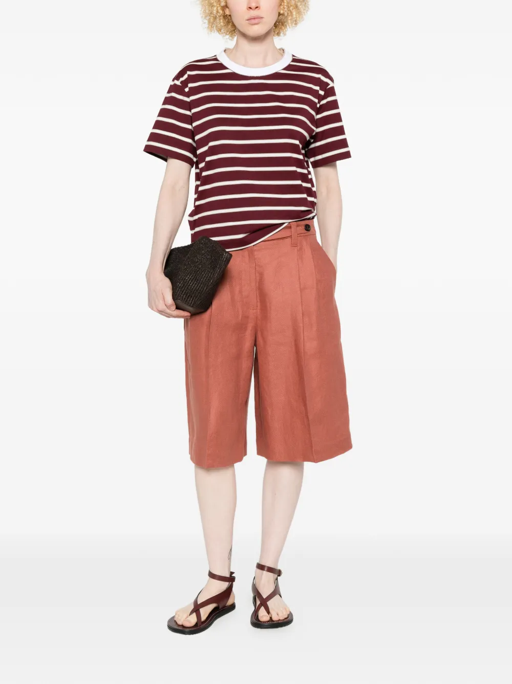 Brunello Cucinelli Geplooide shorts Oranje