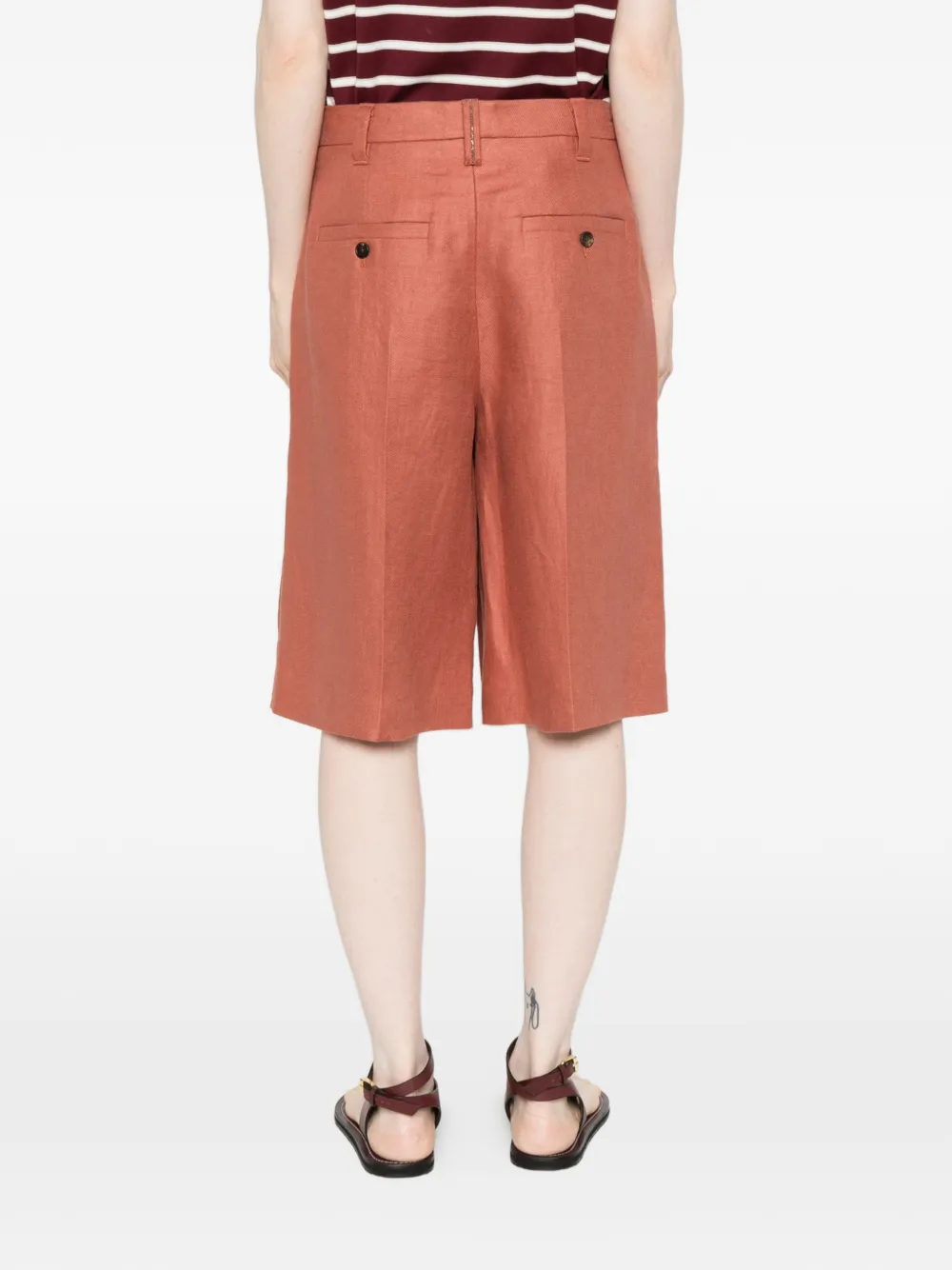 Brunello Cucinelli Geplooide shorts Oranje