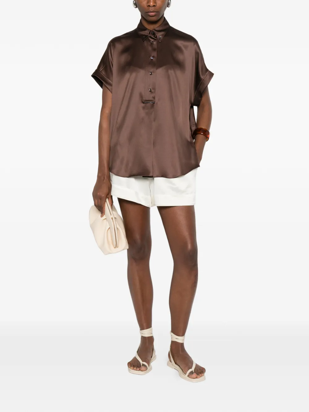 Brunello Cucinelli Buttoned Blouse - Brown 