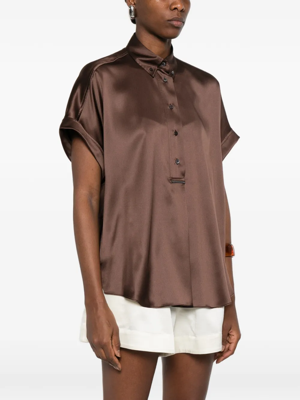 Brunello Cucinelli Buttoned Blouse - Brown 