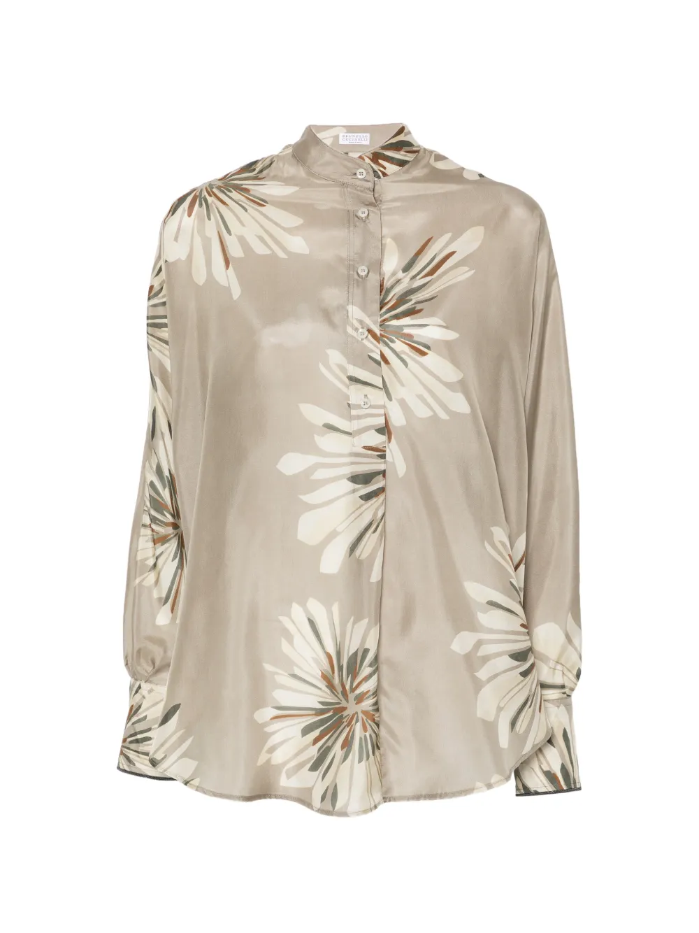 Brunello Cucinelli floral-print blouse - Toni neutri