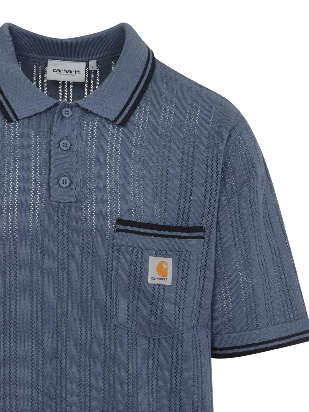 Carhartt WIP Ramsey poloshirt met gestreepte zak Blauw