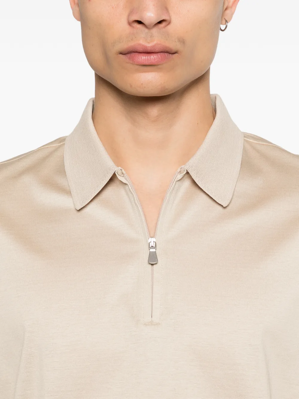 Gran Sasso Poloshirt met rits Beige