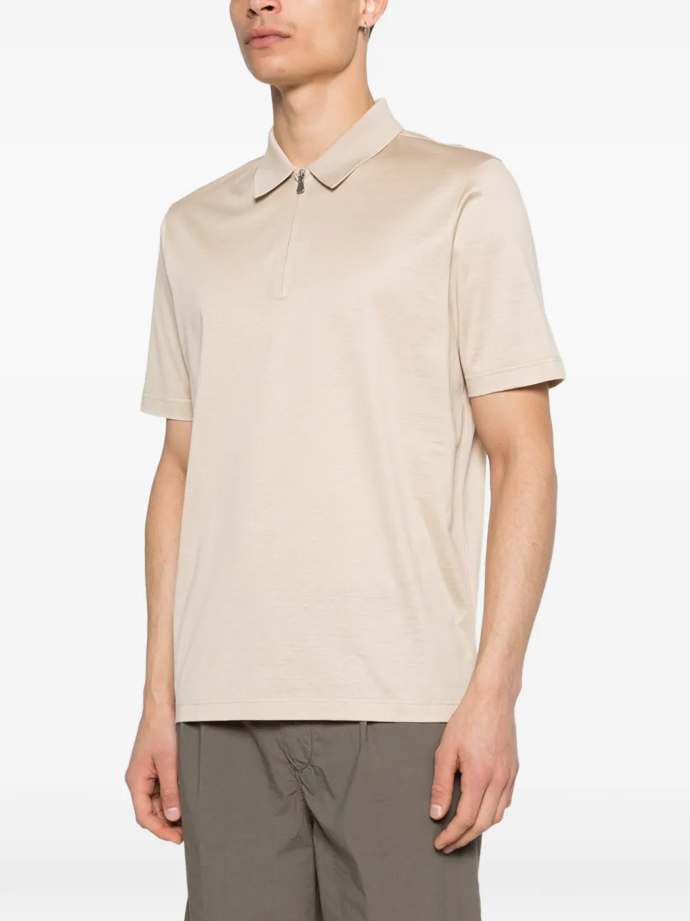 Gran Sasso Poloshirt met rits Beige