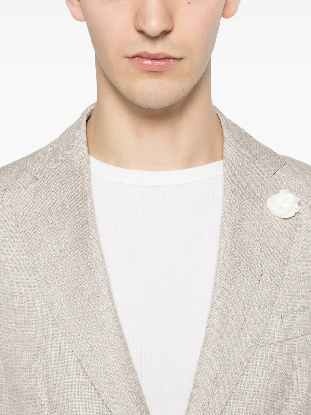 BOSS Slim-fit jack van linnenblend Beige