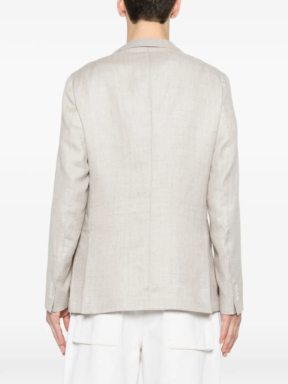BOSS Slim-fit jack van linnenblend Beige