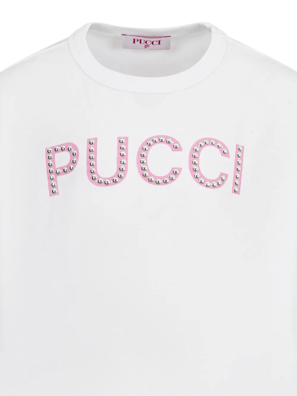 Pucci Junior Studded T-shirt In Gray