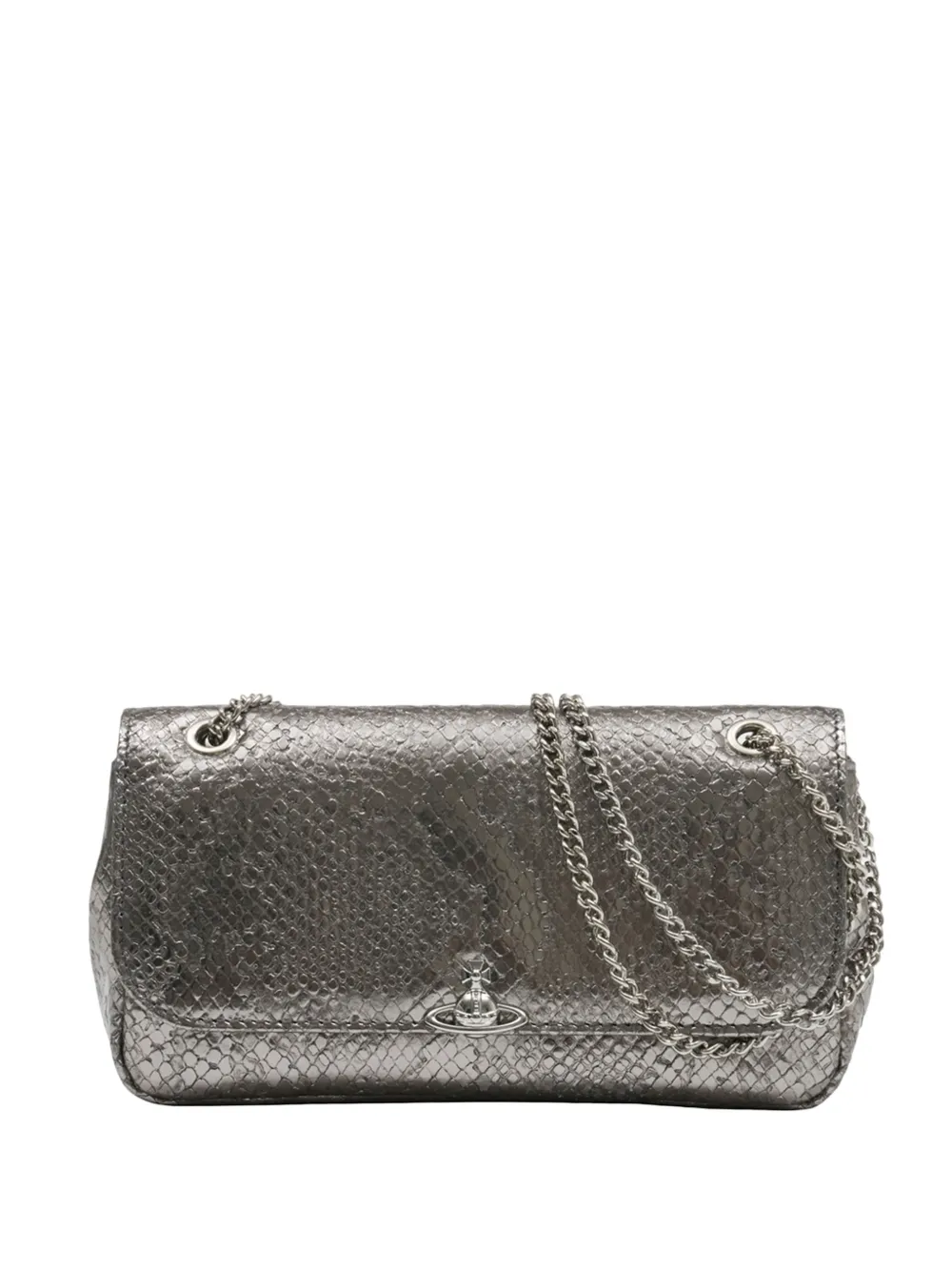 Vivienne Westwood chain embossed crossbody bag - Grigio