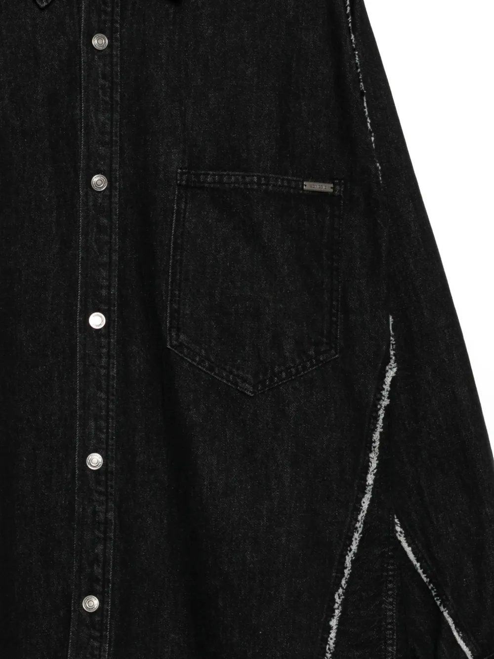 SONGZIO Denim overhemd met geborduurd logo Zwart