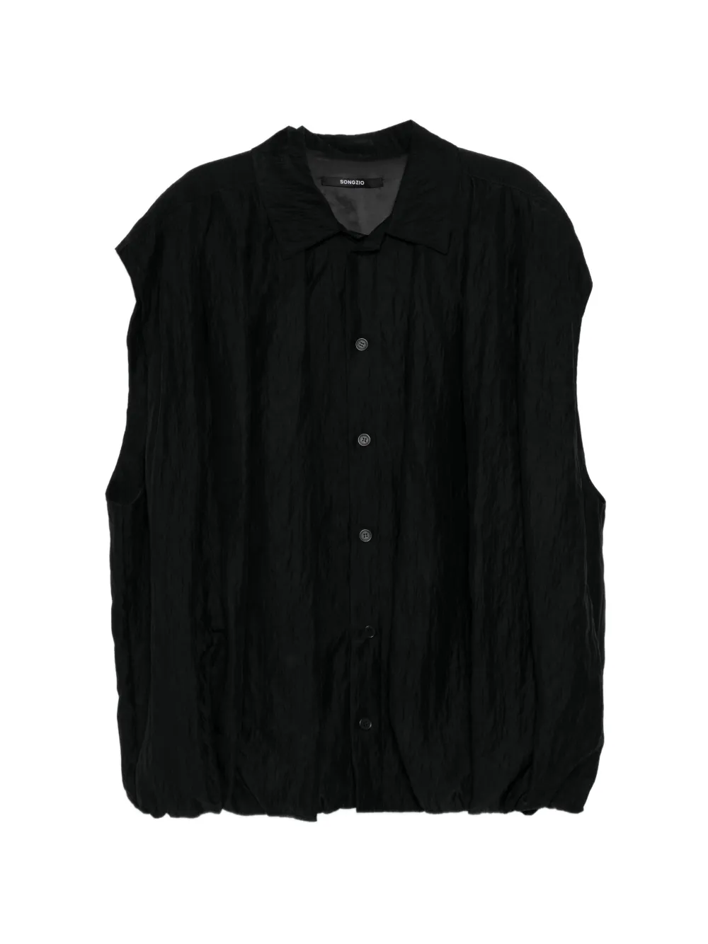 SONGZIO button down slveeless shirt - Schwarz