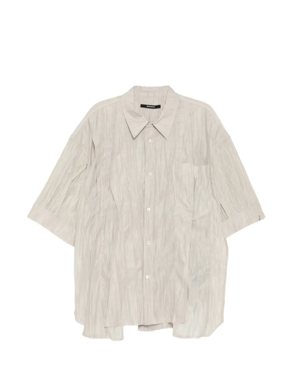 SONGZIO chest pocket textured shirt - Toni neutri
