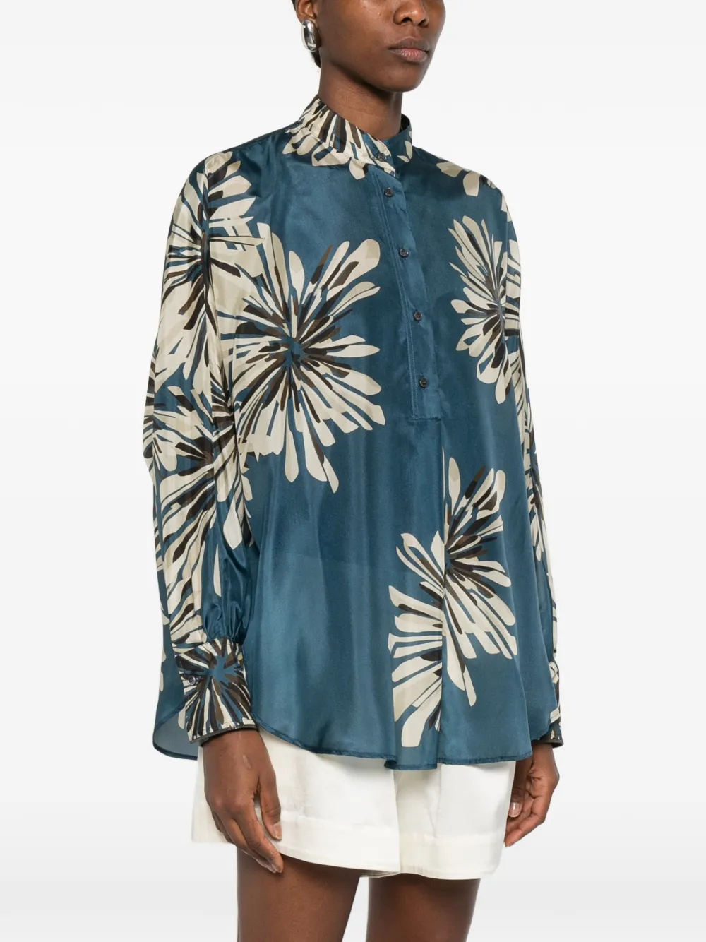  Brunello Cucinelli Floral-print Blouse - Blue 