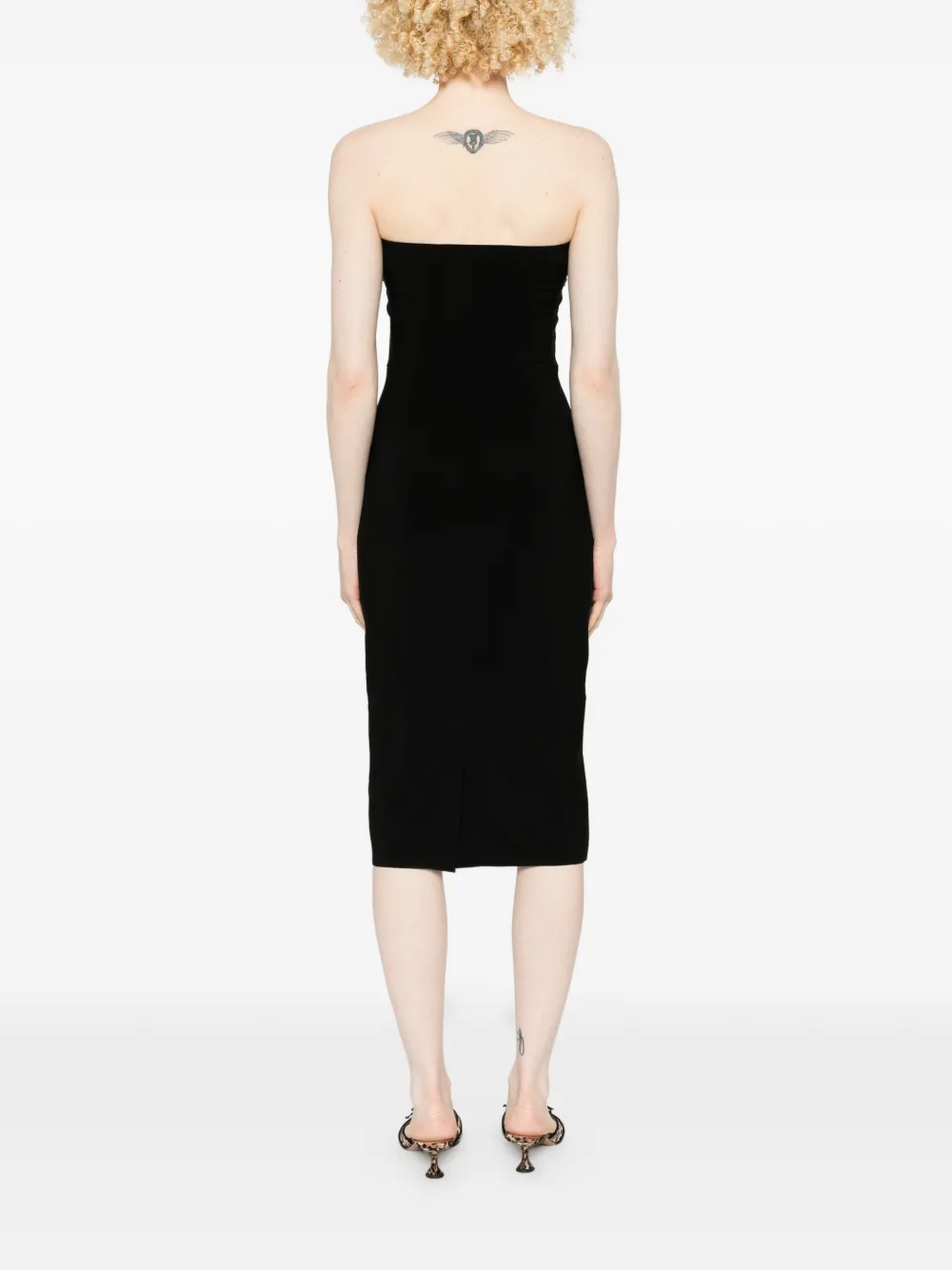Norma Kamali Strapless midi-jurk Zwart