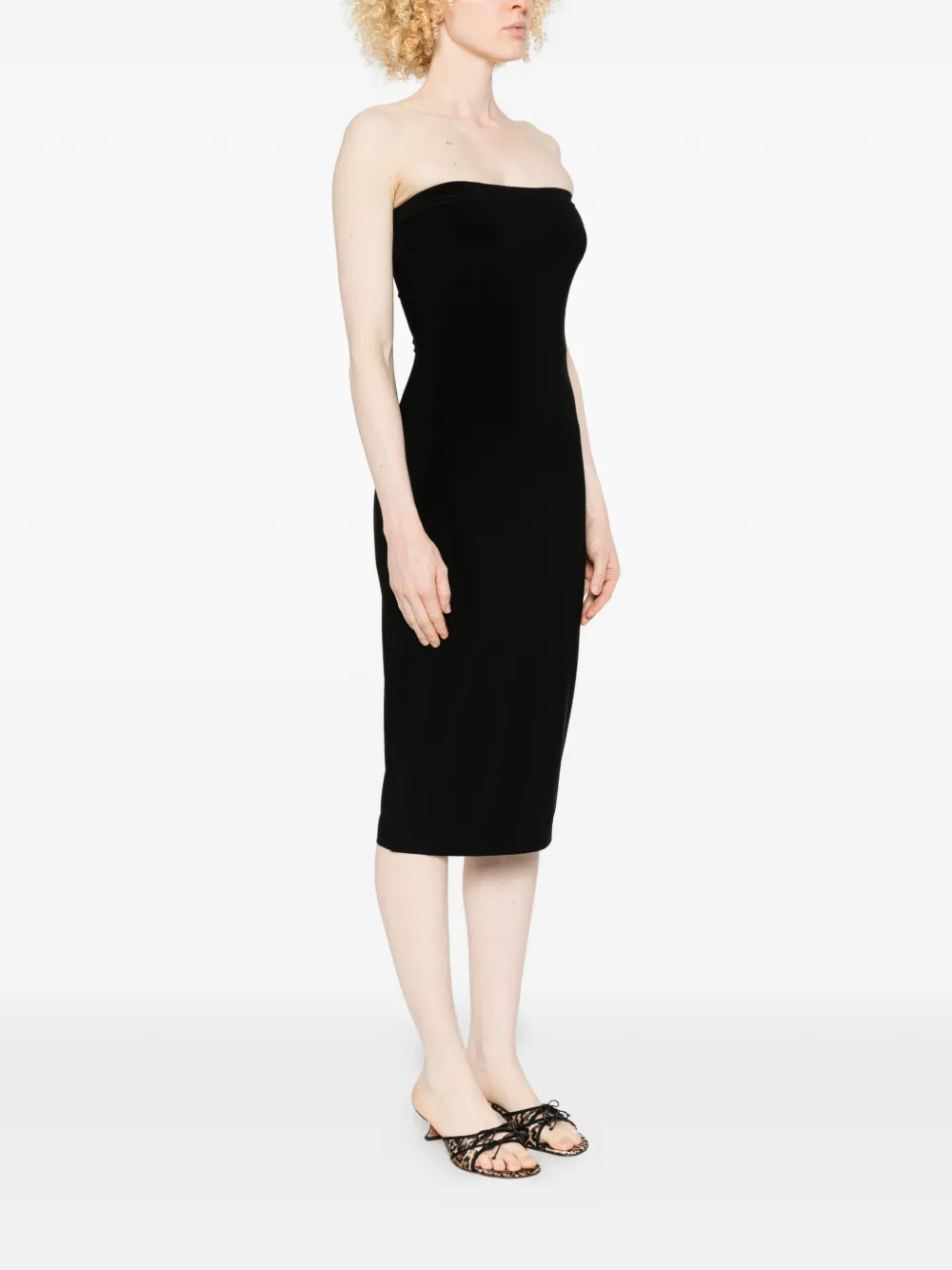 Norma Kamali Strapless midi-jurk Zwart