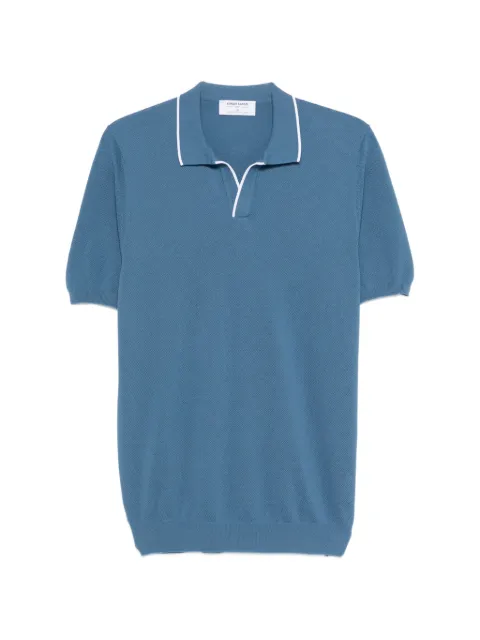 Gran Sasso T-shirt med polokrave og hvid kant
