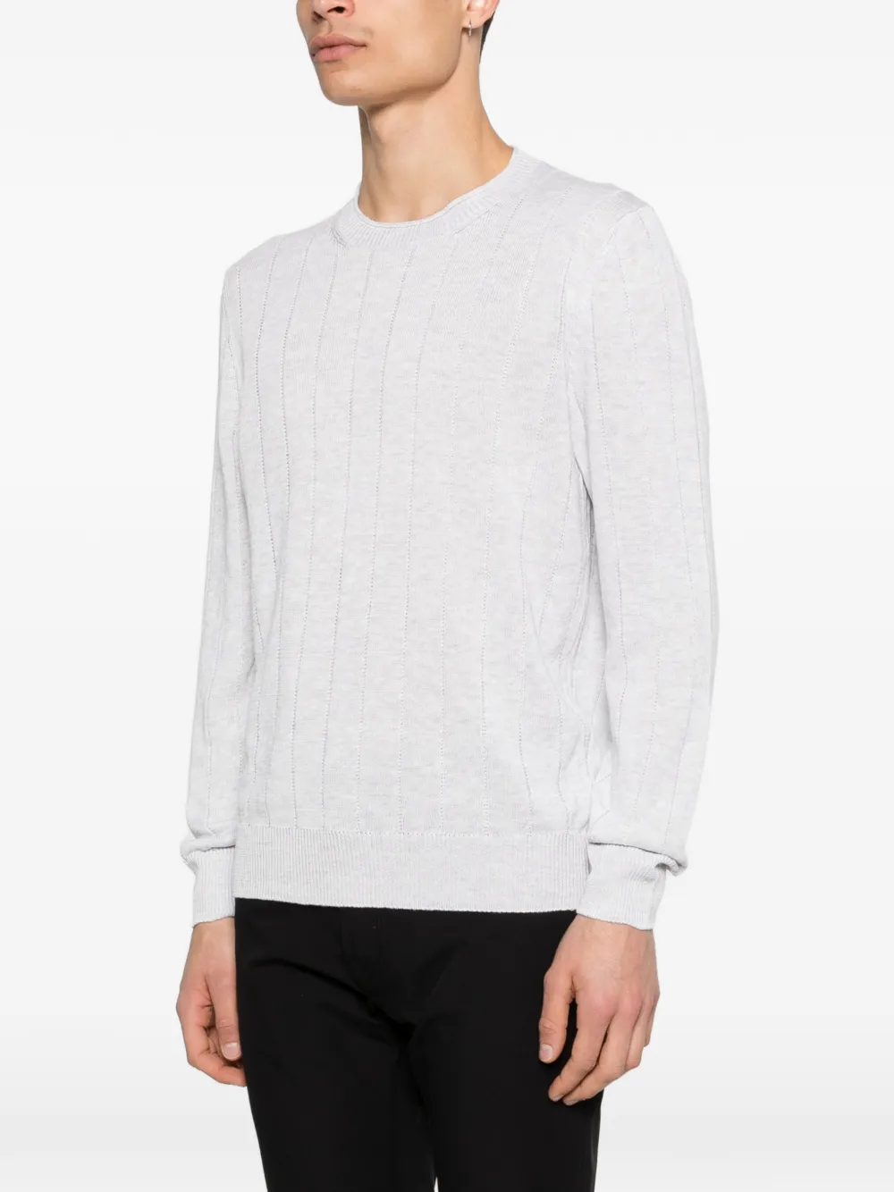  Gran Sasso Ribbed Sweater - Grey 