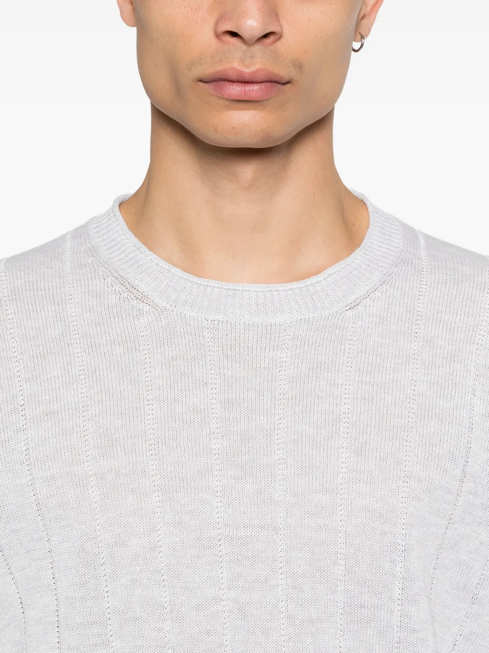 Gran Sasso Geribbelde sweater Grijs