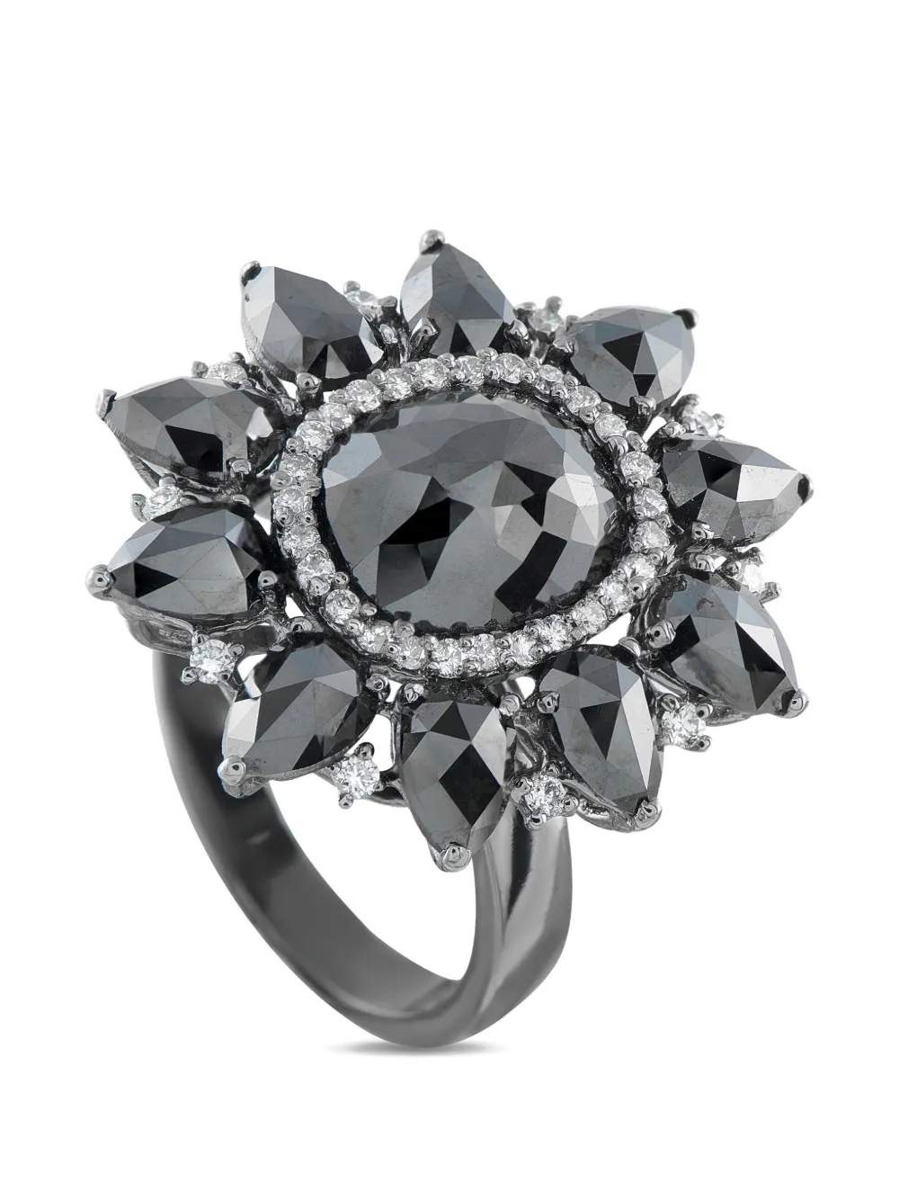 LB Exclusive 18K white gold 7.61ct diamond ring - Nero