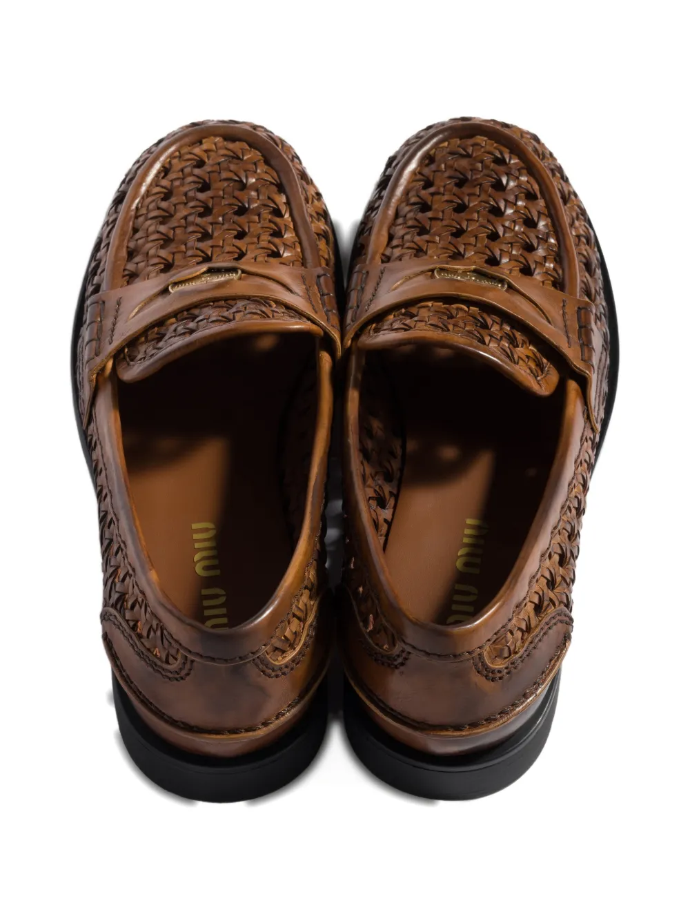 Miu woven leather loafers Bruin