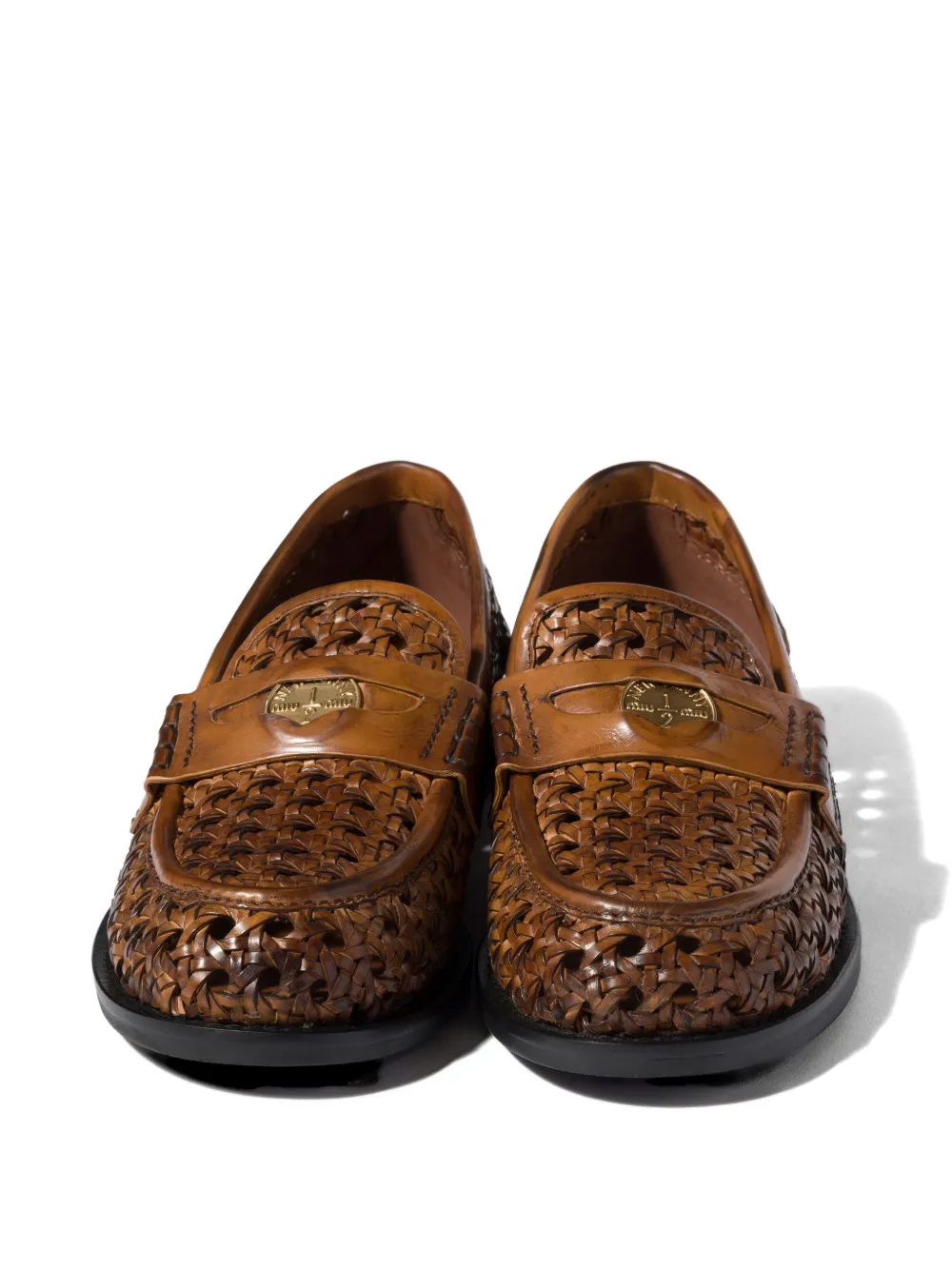 Miu woven leather loafers Bruin