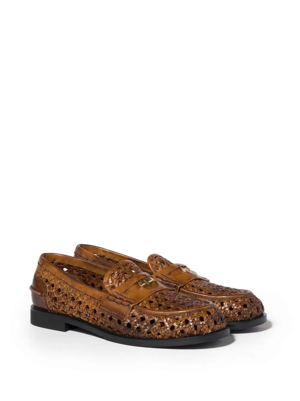Miu woven leather loafers Bruin