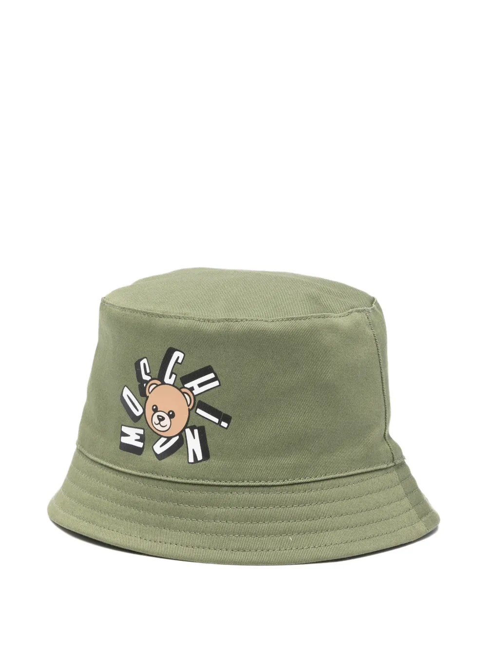 Moschino Kids bear-print bucket hat - Verde
